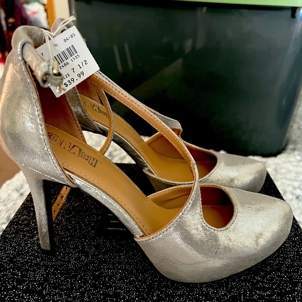 Brash silver high heels